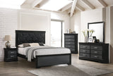 Amalia Black Upholstered Panel Bedroom Set from Crown Mark - Luna Furniture