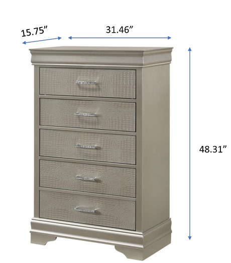 Amalia Champagne Silver Chest from Crown Mark - Luna Furniture