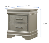 Amalia Champagne Silver Nightstand from Crown Mark - Luna Furniture