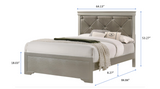 Amalia Champagne Silver Queen Panel Bed from Crown Mark - Luna Furniture