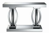 Amalia Clear Mirror Rectangular Sofa Table with Shelf from Coaster - Luna Furniture