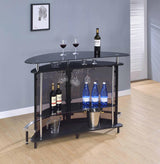 Amarillo Black and Chrome 2-Tier Bar Unit from Coaster - Luna Furniture