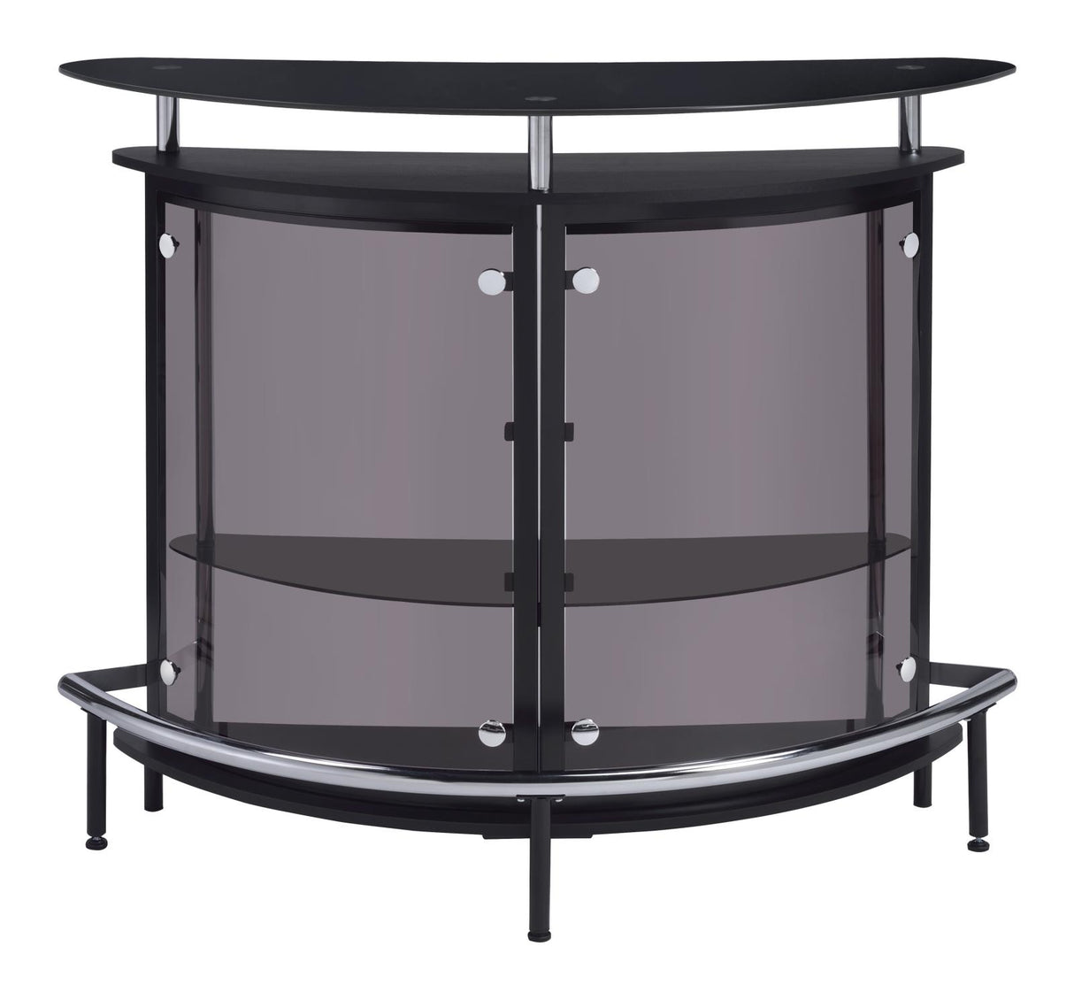 Amarillo Black and Chrome 2-Tier Bar Unit from Coaster - Luna Furniture