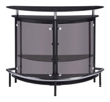 Amarillo Black and Chrome 2-Tier Bar Unit from Coaster - Luna Furniture