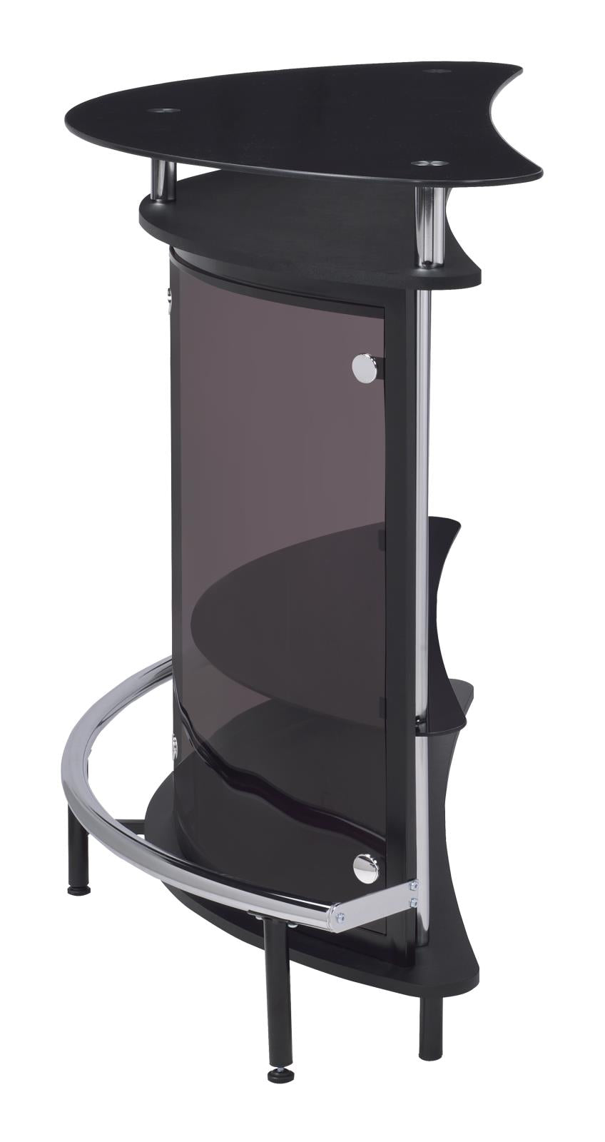 Amarillo Black and Chrome 2-Tier Bar Unit from Coaster - Luna Furniture