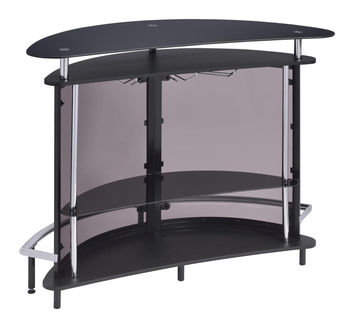Amarillo Black and Chrome 2-Tier Bar Unit from Coaster - Luna Furniture