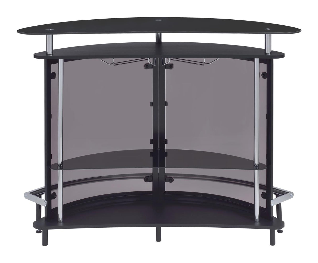 Amarillo Black and Chrome 2-Tier Bar Unit from Coaster - Luna Furniture