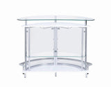 Amarillo White and Chrome 2-Tier Bar Unit from Coaster - Luna Furniture