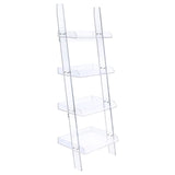 Amaturo Clear 4-Shelf Ladder Bookcase from Coaster - Luna Furniture