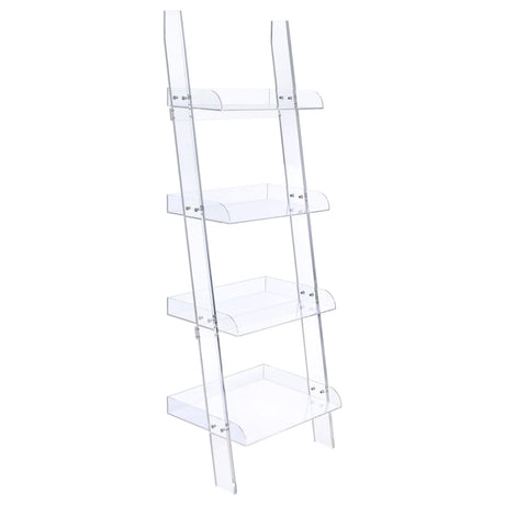 Amaturo Clear 4-Shelf Ladder Bookcase from Coaster - Luna Furniture