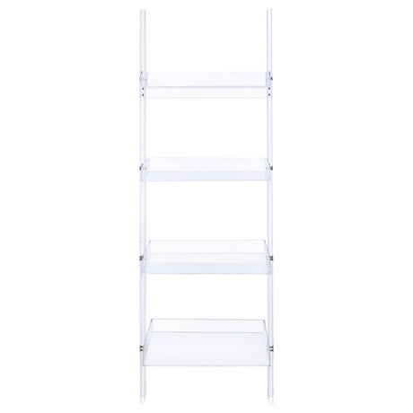 Amaturo Clear 4-Shelf Ladder Bookcase from Coaster - Luna Furniture