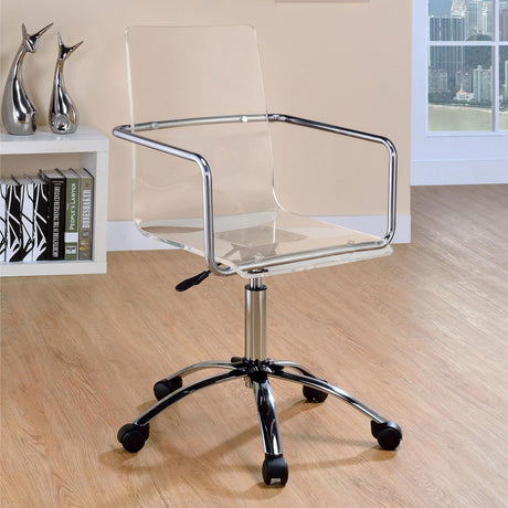 Amaturo Clear and Chrome Office Chair with Casters from Coaster - Luna Furniture