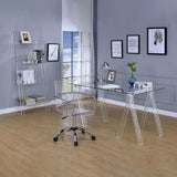 Amaturo Clear and Chrome Office Chair with Casters from Coaster - Luna Furniture