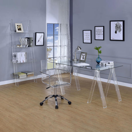 Amaturo Clear and Chrome Office Chair with Casters from Coaster - Luna Furniture