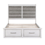 Ambrose Antique White/Gray Queen Platform Bed, Dresser, Mirror and Nightstand from Homelegance - Luna Furniture