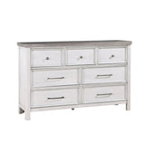 Ambrose Antique White/Gray Queen Platform Bed, Dresser, Mirror and Nightstand from Homelegance - Luna Furniture