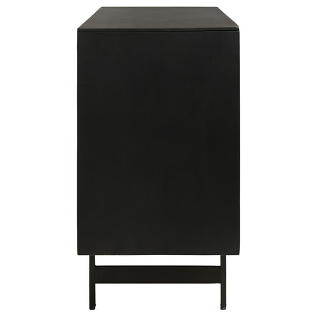 Aminah Natural and Black 3-Door Wooden Accent Cabinet from Coaster - Luna Furniture