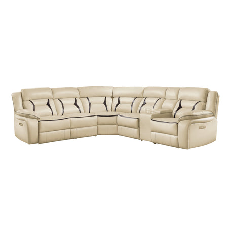 Amite Beige 6-Piece Power Reclining Sectional from Homelegance - Luna Furniture