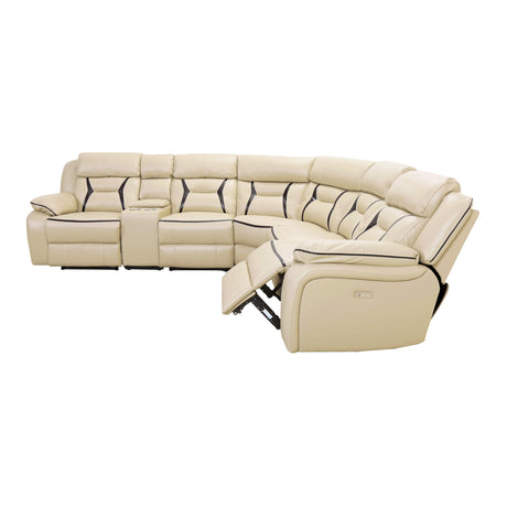 Amite Beige 6-Piece Power Reclining Sectional from Homelegance - Luna Furniture