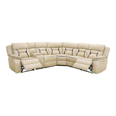 Amite Beige 6-Piece Power Reclining Sectional from Homelegance - Luna Furniture
