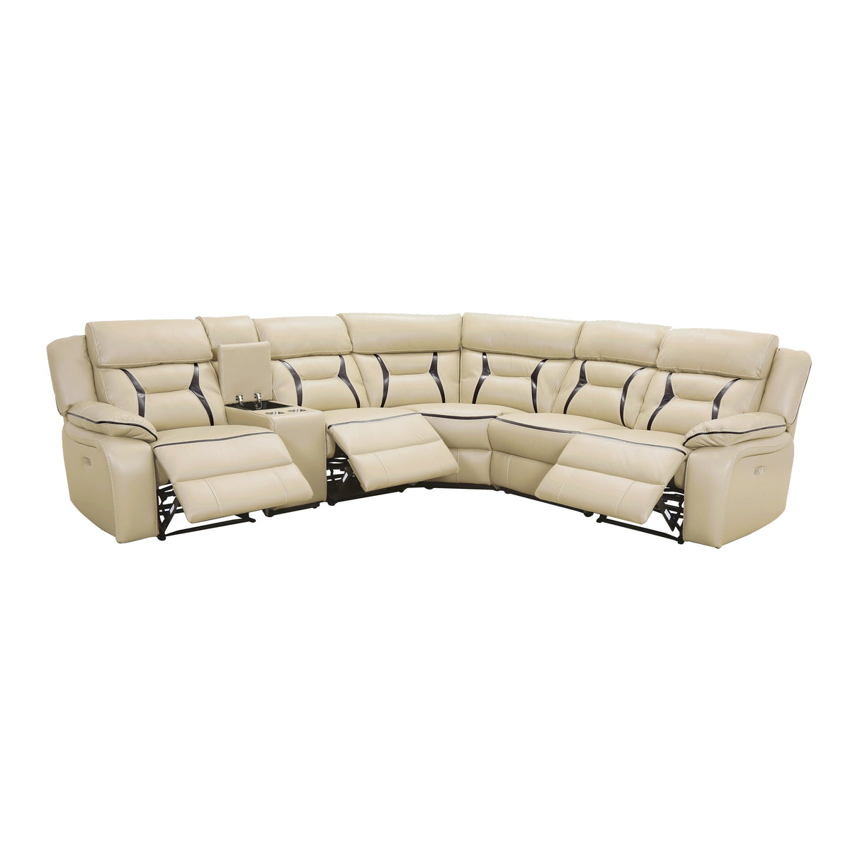 Amite Beige 6-Piece Power Reclining Sectional from Homelegance - Luna Furniture