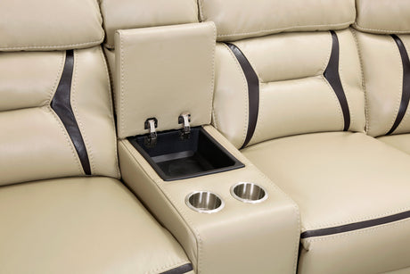 Amite Beige 6-Piece Power Reclining Sectional from Homelegance - Luna Furniture