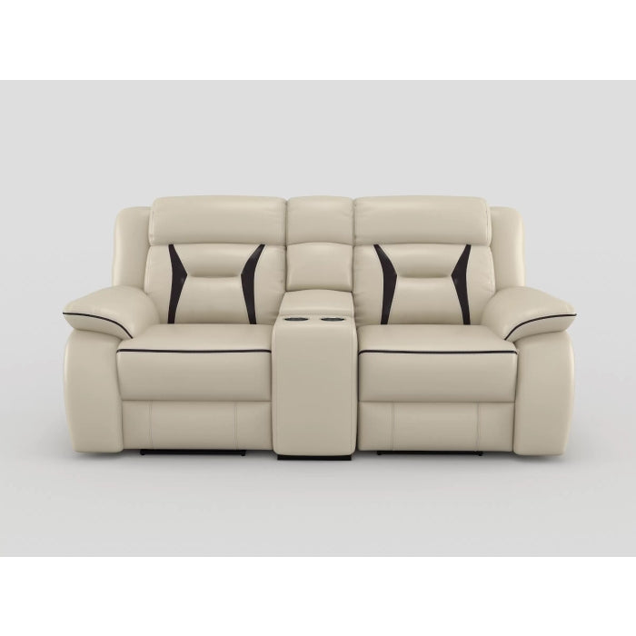 Amite Dark Gray Double Reclining Loveseat with Center Console from Homelegance - Luna Furniture