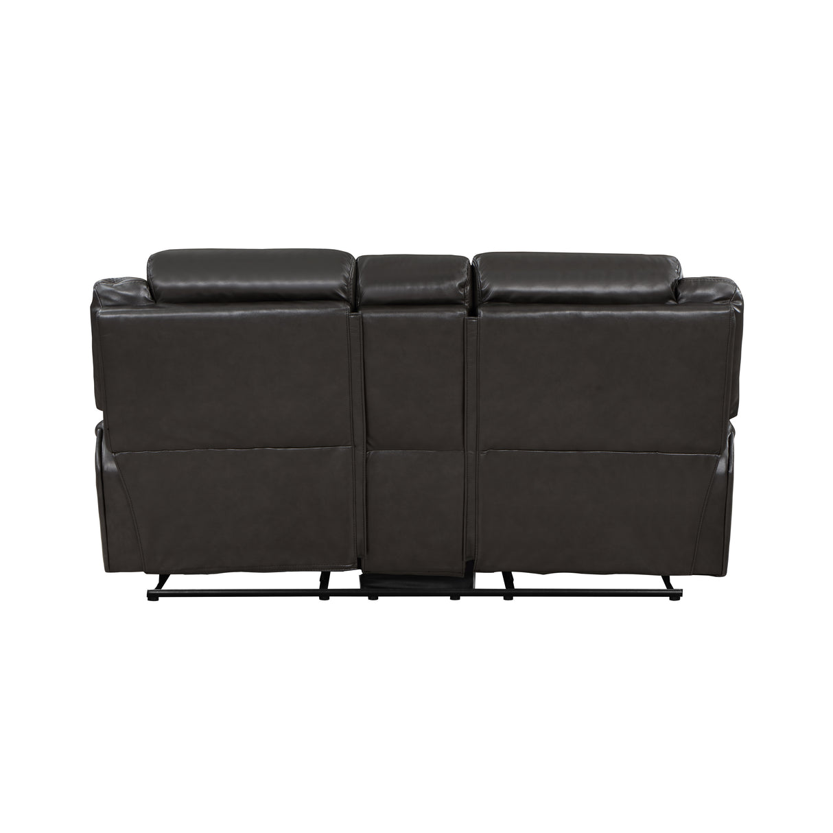 Amite Dark Gray Double Reclining Loveseat with Center Console from Homelegance - Luna Furniture