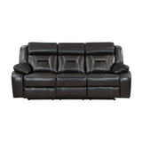 Amite Dark Gray Double Reclining Sofa from Homelegance - Luna Furniture