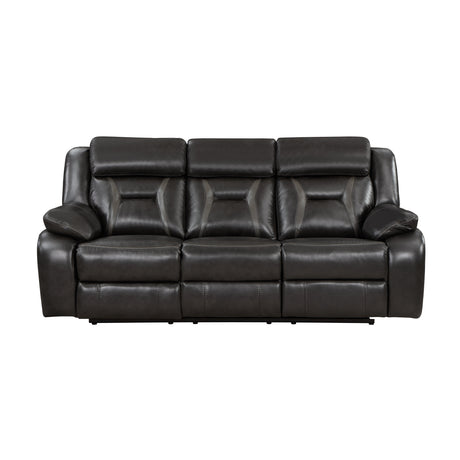 Amite Dark Gray Double Reclining Sofa from Homelegance - Luna Furniture