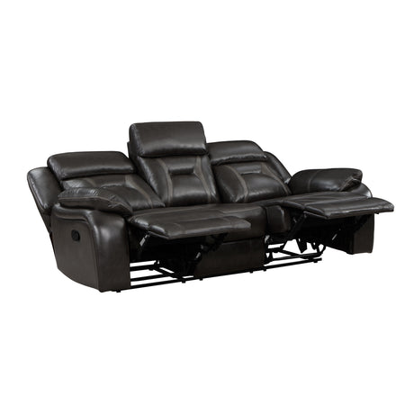 Amite Dark Gray Double Reclining Sofa from Homelegance - Luna Furniture