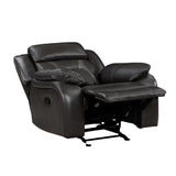 Amite Dark Gray Glider Reclining Chair from Homelegance - Luna Furniture