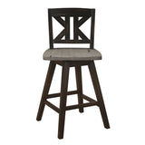 Amsonia Gray/Black Divided X-Back Swivel Counter Height Chairs, Set of 2 from Homelegance - Luna Furniture