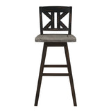 Amsonia Gray/Black Divided X-Back Swivel Pub Height Chairs, Set of 2 from Homelegance - Luna Furniture