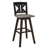 Amsonia Gray/Black Divided X-Back Swivel Pub Height Chairs, Set of 2 from Homelegance - Luna Furniture