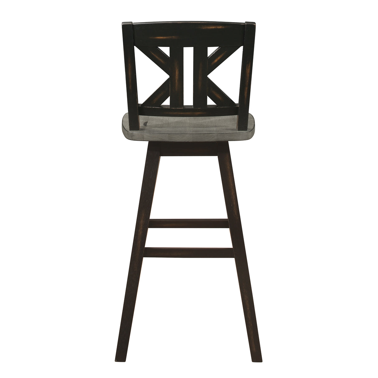 Amsonia Gray/Black Divided X-Back Swivel Pub Height Chairs, Set of 2 from Homelegance - Luna Furniture