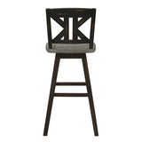 Amsonia Gray/Black Divided X-Back Swivel Pub Height Chairs, Set of 2 from Homelegance - Luna Furniture
