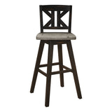 Amsonia Gray/Black Divided X-Back Swivel Pub Height Chairs, Set of 2 from Homelegance - Luna Furniture