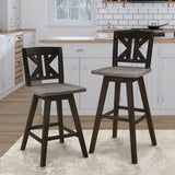 Amsonia Gray/Black Divided X-Back Swivel Pub Height Chairs, Set of 2 from Homelegance - Luna Furniture