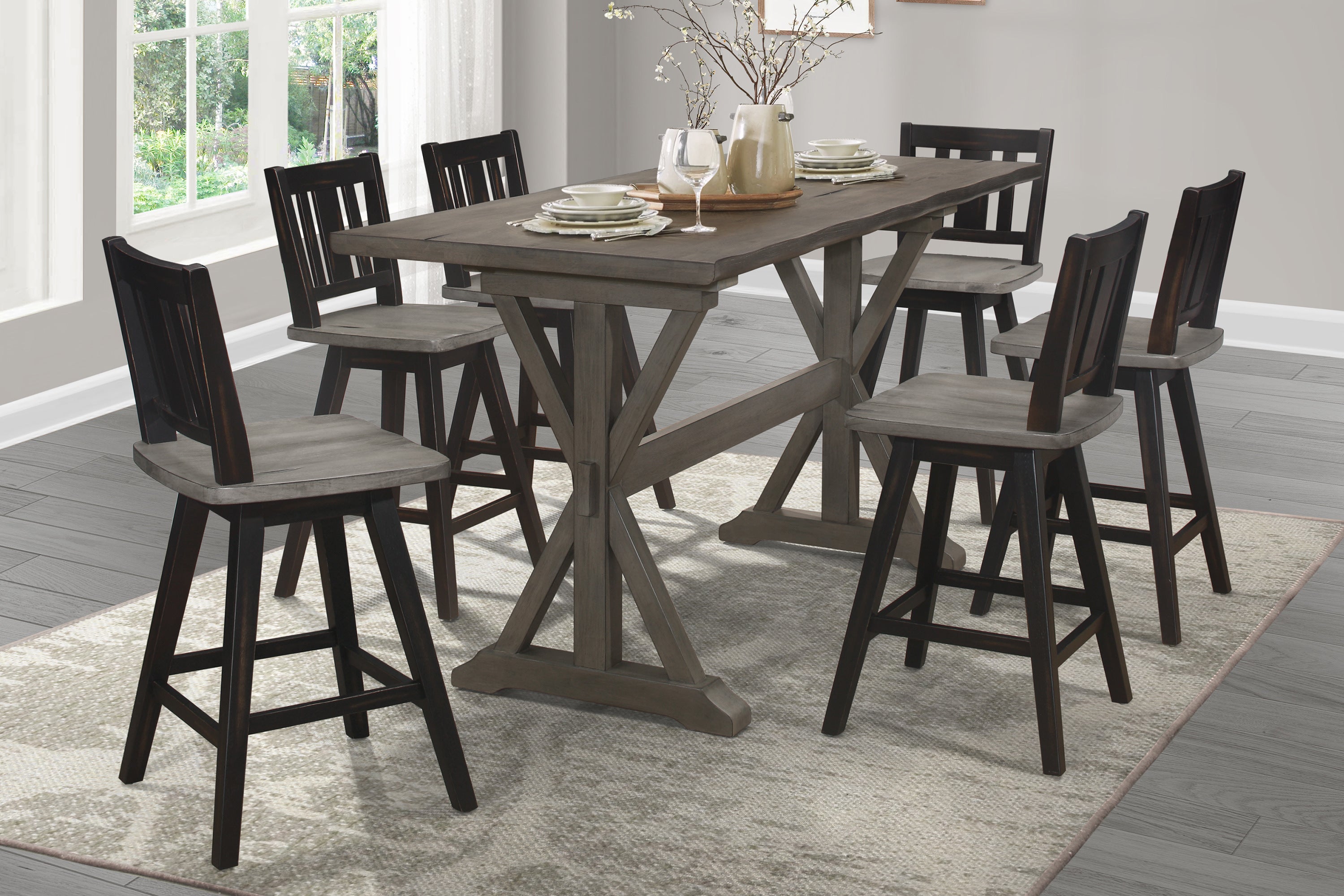 Homelegance Amsonia Swivel Counter Height Chair - Thumbnail 2
