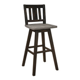 Amsonia Gray/Black Slat Back Swivel Pub Height Chairs, Set of 2 from Homelegance - Luna Furniture