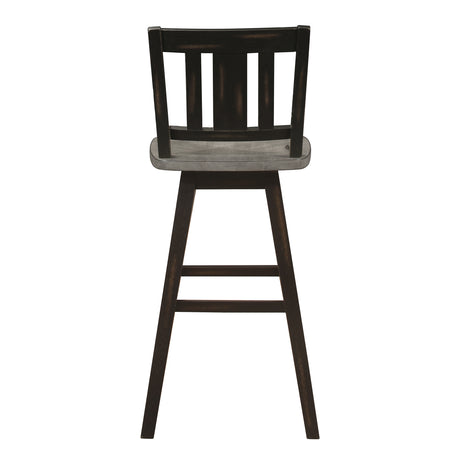 Amsonia Gray/Black Slat Back Swivel Pub Height Chairs, Set of 2 from Homelegance - Luna Furniture