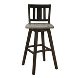 Amsonia Gray/Black Slat Back Swivel Pub Height Chairs, Set of 2 from Homelegance - Luna Furniture