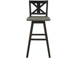 Amsonia Gray/Black X-Back Swivel Pub Height Chairs, Set of 2 from Homelegance - Luna Furniture