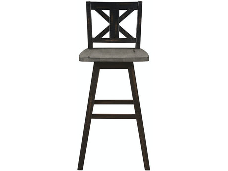 Amsonia Gray/Black X-Back Swivel Pub Height Chairs, Set of 2 from Homelegance - Luna Furniture