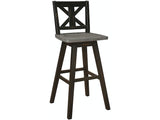 Amsonia Gray/Black X-Back Swivel Pub Height Chairs, Set of 2 from Homelegance - Luna Furniture