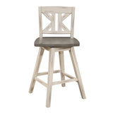 Amsonia Gray/White Divided X-Back Swivel Counter Height Chairs, Set of 2 from Homelegance - Luna Furniture