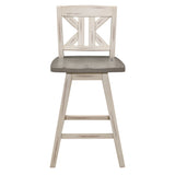 Amsonia Gray/White Divided X-Back Swivel Pub Height Chairs, Set of 2 from Homelegance - Luna Furniture