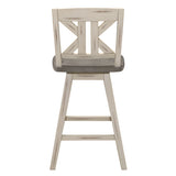 Amsonia Gray/White Divided X-Back Swivel Pub Height Chairs, Set of 2 from Homelegance - Luna Furniture