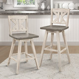 Amsonia Gray/White Divided X-Back Swivel Pub Height Chairs, Set of 2 from Homelegance - Luna Furniture